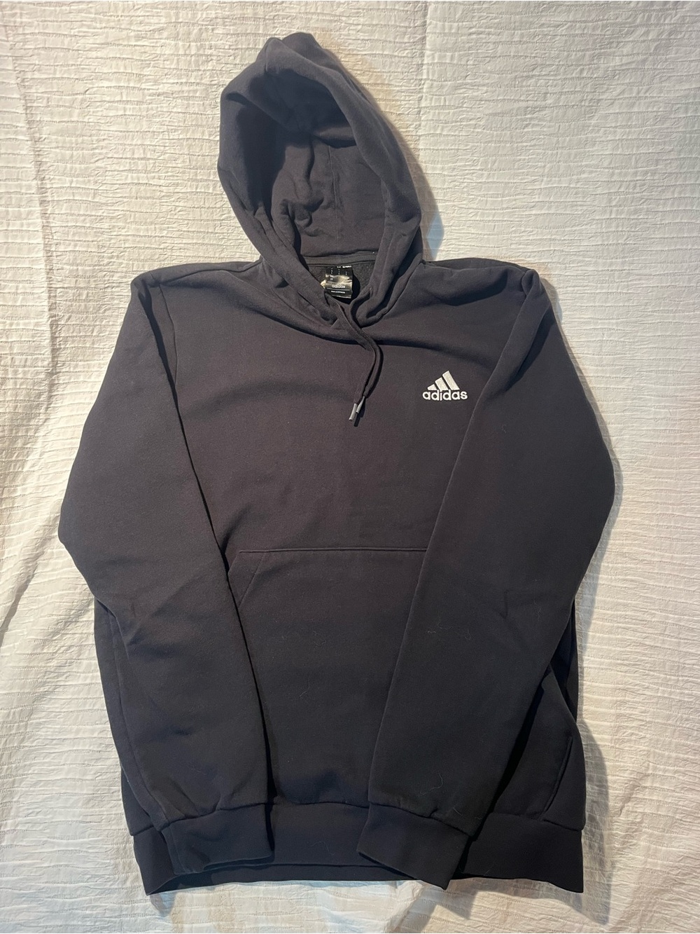 adidas Black Pullover Hoodie with White Logo